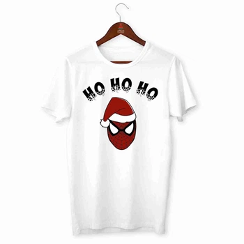 Футболка белая с новогодним принтом "Spider-Man. Ho-Ho-Ho. Человек-паук Хо-Хо-Хо" Push IT XL