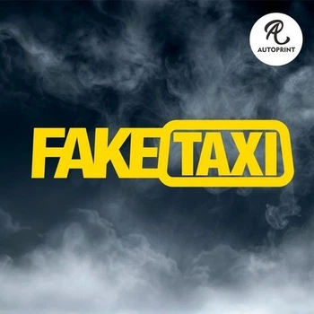 Наклейка на авто Oracal Fake taxi фейковое такси Желтая 20х5см (NA000-1-y2)