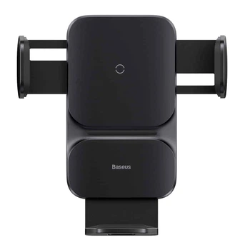 Держатель для телефона автодержатель с БЗП Baseus Light Electric Holder Wireless Charger 15W Black (CGZX000001)