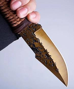 Охотничий нож нескладной ручная робота SR DM-136 bronze