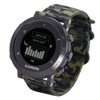 Bluetooth-часы мужские спортивные водостойкие тактические с компасом Sunroad Army GPS с компасом (5 атм)