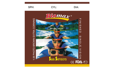Фотохромна полімерна лінза BIOMAX (корич.) Ind. 1,56 Ø70-65 (±0.0 / ±6.0)