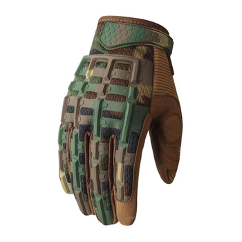 Перчатки Тактические с Пальцами Порезозащитные Противоскользящие ClefersTac MEGL размер М - Зеленый Мультикам (5002366)