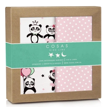 Набор пеленок Cosas ROSE PANDA Бязь 80x100 см 2 шт (4822052053157)