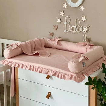 Пеленальный матрасик Baby Chic на детский комод с рюшем пудра, 5151719