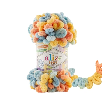 Пряжа для вязания Alize PUFFY COLOR 6314 ализе пуффи колор