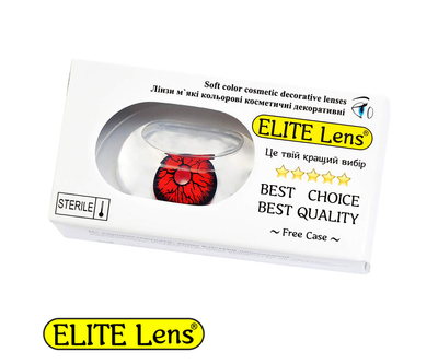 Контактные цветные линзы косметические ELITE Lens "Дарк Рэд" 2 шт.