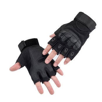 Перчатки тактические FG Черный L без пальцев с защитой на костяшки