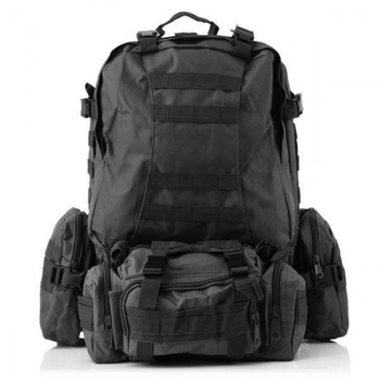 Рюкзак тактичний військовий із підсумками 55 л Tactical Backpack B08 Чорний