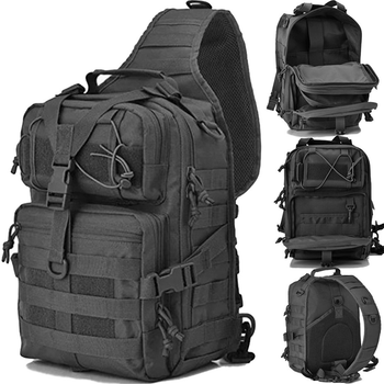 Тактичний рюкзак M04 20арк. штурмовий, військовий чоловіча сумка через плече (Чорний)