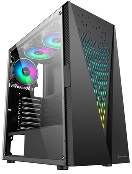 Корпус 2E GAMING GALAXY (G2055)MidT, 2xUSB2.0,1xUSB3.0, 3x120мм ARGB+стрічка, скло (бічна панель),без БЖ,чорний