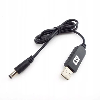 Кабель преобразователь напряжения с USB 5V на DC 9V (5.5/2.1mm) 0.8м (Для модемов, роутеров, хабов, свитчей от PowerBank)