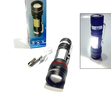 Ліхтарик ручний з USB зарядкою BL-520-T6 COP-880000W вбудований акумулятор, світлодіодна панель, Фокусування (31373)