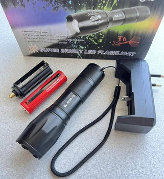 Ліхтар ручний Police BL 1831/6831 T6, 50000W, zoom, акумулятор 18650, зарядка 220В (31489)