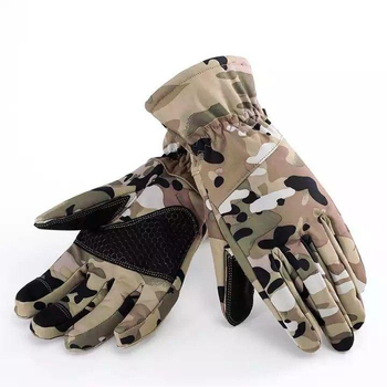 Тактические перчатки с пальцами SoftShell Мультикам XL