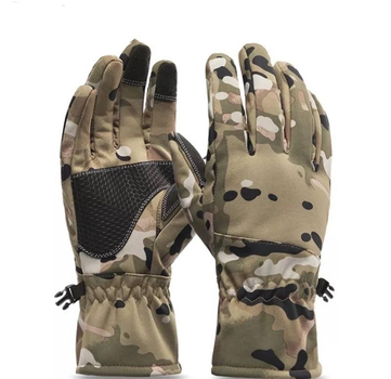 Тактичні рукавиці з пальцями SoftShell Мультикам XL