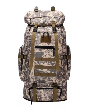 Большой тактический военный рюкзак, объем 80 литров. Цвет пиксель.