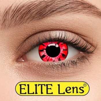 Контактні лінзи Elite Lens Кольорові "Клок червоний" - -13,5 -13.5 2 шт. 8.6