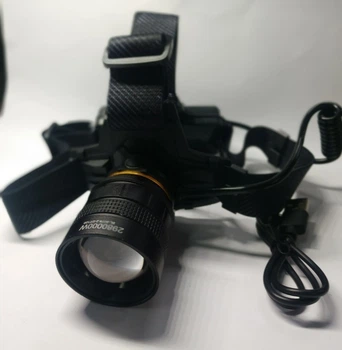 Мощный Фонарь налобный BL-8076-2-GT100 (ЗУ USB-Micro, 2х18650, zoom)