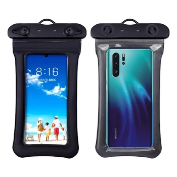 Водонепроницаемый чехол Waterproof с дутыми краями для смартфона до 7" Черный