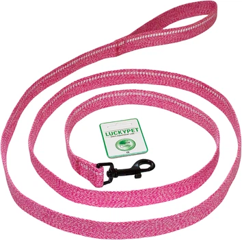 Поводок Lucky Pet Melange 200х2 см прошитый светоотражающий Розовый (4820268550781)