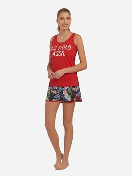 Пижама (майка + шорты) женская хлопковая U.S. Polo Assn 16212 L Red (8680557249491)