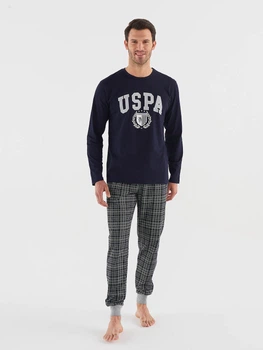 Пижама (лонгслив + штаны) мужская больших размеров U.S. Polo Assn 18639 XL Navy (8680557385427)