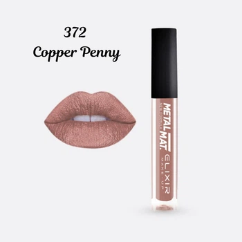 Жидкая матовая помада Elixir Liquid Lip Metal Mat тон 372 Copper Penny (5206929334492)