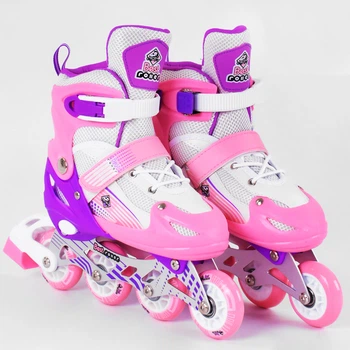 Роликові ковзани Best Roller (34-37), PVC колеса світяться, в сумці. Pink (98868)