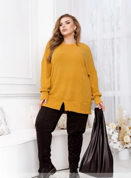 Костюм жіночий батальний SOLINNA №240 Горчичний, 50