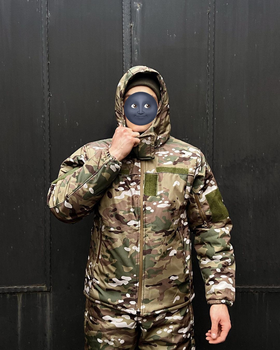 Тактическая зимняя теплая военная форма костюм комплект ( Куртка + Штаны ), Камуфляж: Мультикам, Размер: S