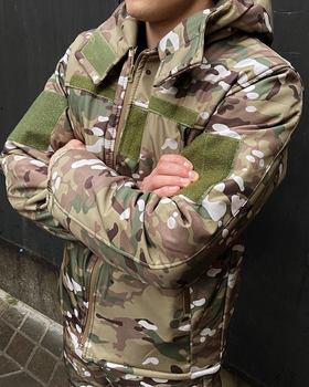 Тактическая зимняя теплая военная форма костюм комплект ( Куртка + Штаны ), Камуфляж: Мультикам, Размер: S