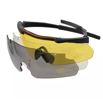 Очки тактические Earmor Shooting Glass S01 противоосколочные с защитой от запотевания + 3 сменных линзы