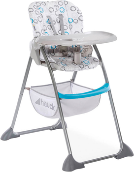Стільчик для годування Hauck Sit N Fold Circles blue Білий із синім (64102-6)