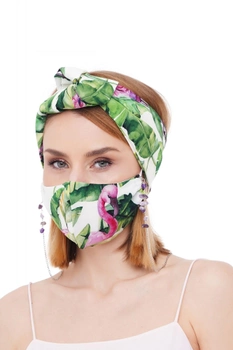 Летний набор зеленые джунгли маска +цепочка для маски от myscarf