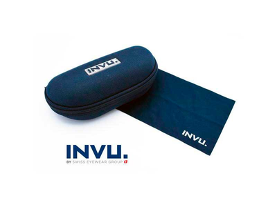 K2) INVU. Glasses case box blue