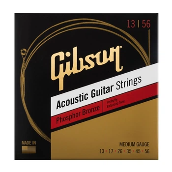 Струни для акустичних гітар GIBSON SAG-PB13 PHOSPHOR BRONZE ACOUSTIC GUITAR STRINGS 13-56 MEDIUM (230480)