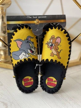 Тапочки для мальчика войлочные домашние тапочки «Tom and Jerry» (Том и Джерри) 36