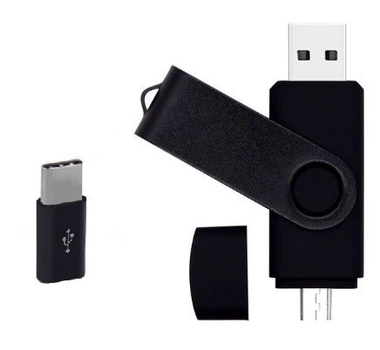 Флешка Jaster 128Gb black OTG USB - Type-c Flash Drive (переходник Micro USB в подарок)