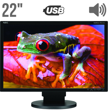 Монитор Б-класс NEC EA221WM Black / 22" (1680x1050) TN+film / DVI, VGA, USB / Встроенные колонки 2x 1W б/у