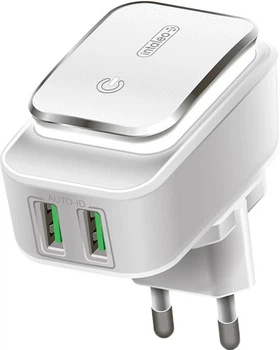 Сетевое зарядное устройство Intaleo TCL242 2USB 2.4A White