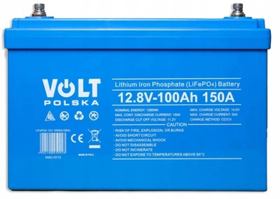 Акумулятор Volt Polska LiFePO4 12v 100Ач (150 А) + BMS + Bluetooth (Синій) АКБ