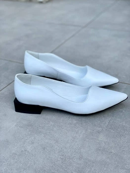 Женские демисезонные балетки ShoesBand Белые натуральные кожаные внутри кожаная подкладка 39 (25,5 см) (S99261)