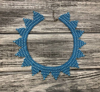Традиционное колье-силянка из чешского бисера HatynkaUA Necklace ожерелье ручной работы к вышиванке (SUN999_27)