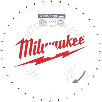 Диск пильный Milwaukee PFTE, Ø235х30х2.4 мм, 36 зуб. (4932471306)