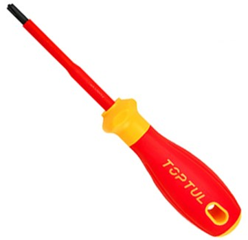 Отвертка шлицевая Toptul изолированная 1000V VDE Pro-Plus Series Combi-Tip PH/FL2 x 100 мм (FYEF0210V4)