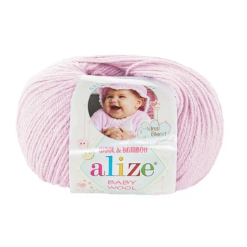 Пряжа для ручного вязания Alize Baby wool (Ализе Беби вул) 275 розовая пудра