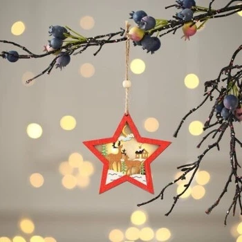 Деревянная игрушка с подсветкой звезда