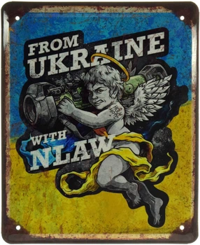 Металева табличка "From Ukraine With NLAW" (ms-103660)