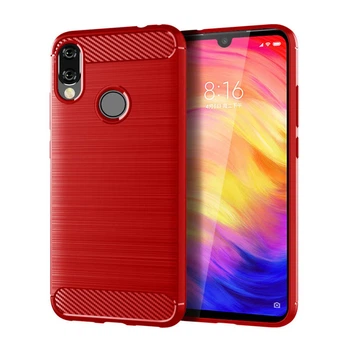 Чохол Lenuo Carbon Fiber для Redmi Note 7 / Note 7 Pro Red